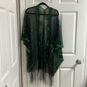 Sparkly Green / Black Cover Up